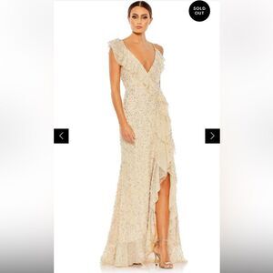 Mac Duggal 10931 - Asymmetrical Ruffle Detail Sleeveless Dress NWT